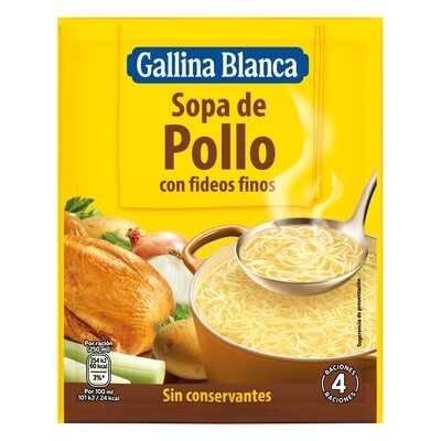 Sopa de pollo con fideos finos GALLINA BLANCA 72 g.