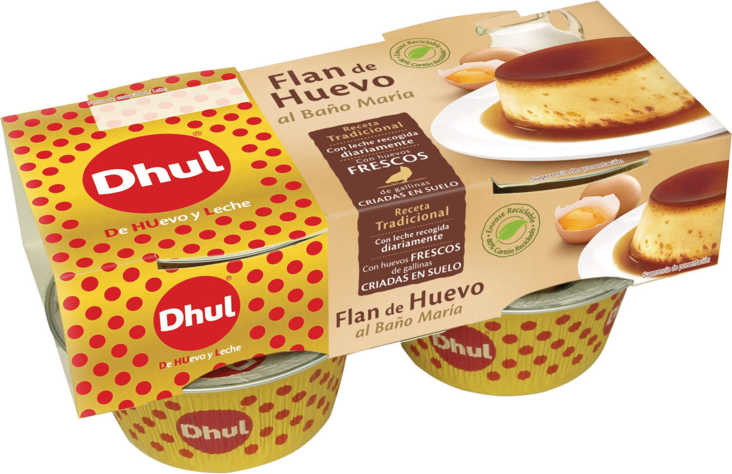Flan de huevo DHUL pack 4