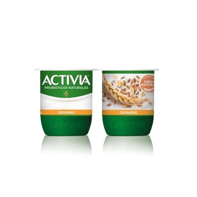 Yogur bífidus fibras natural con cereales ACTIVIA de DANONE.