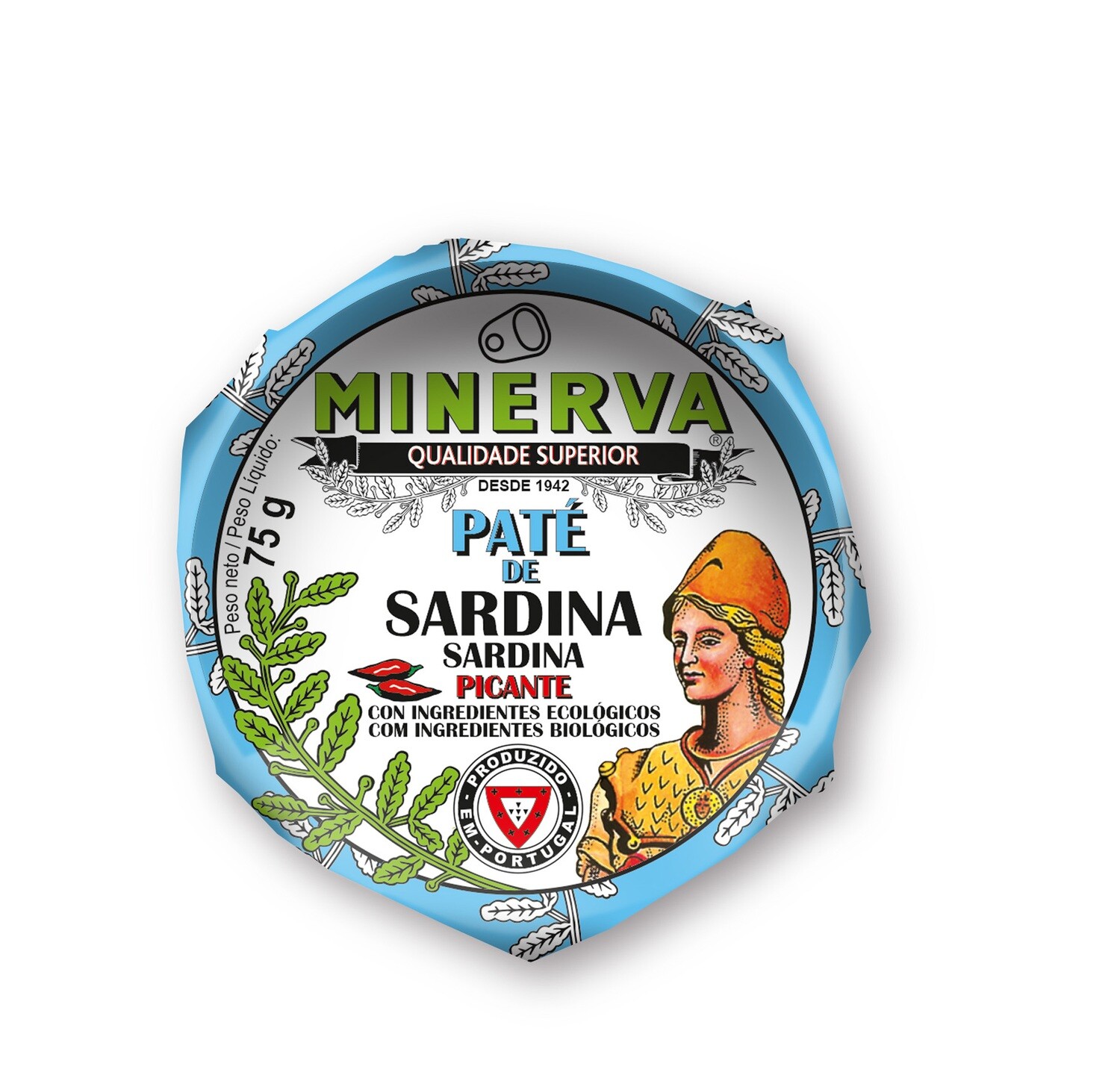 Paté de sardina picante bio MINERVA 75 g.