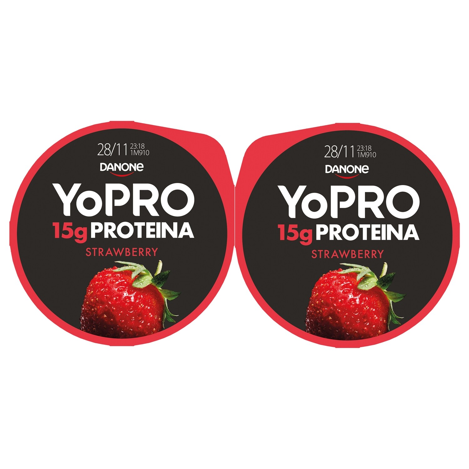 Yogur YOPRO fresa con proteína  DANONE pack 2x160 g.
