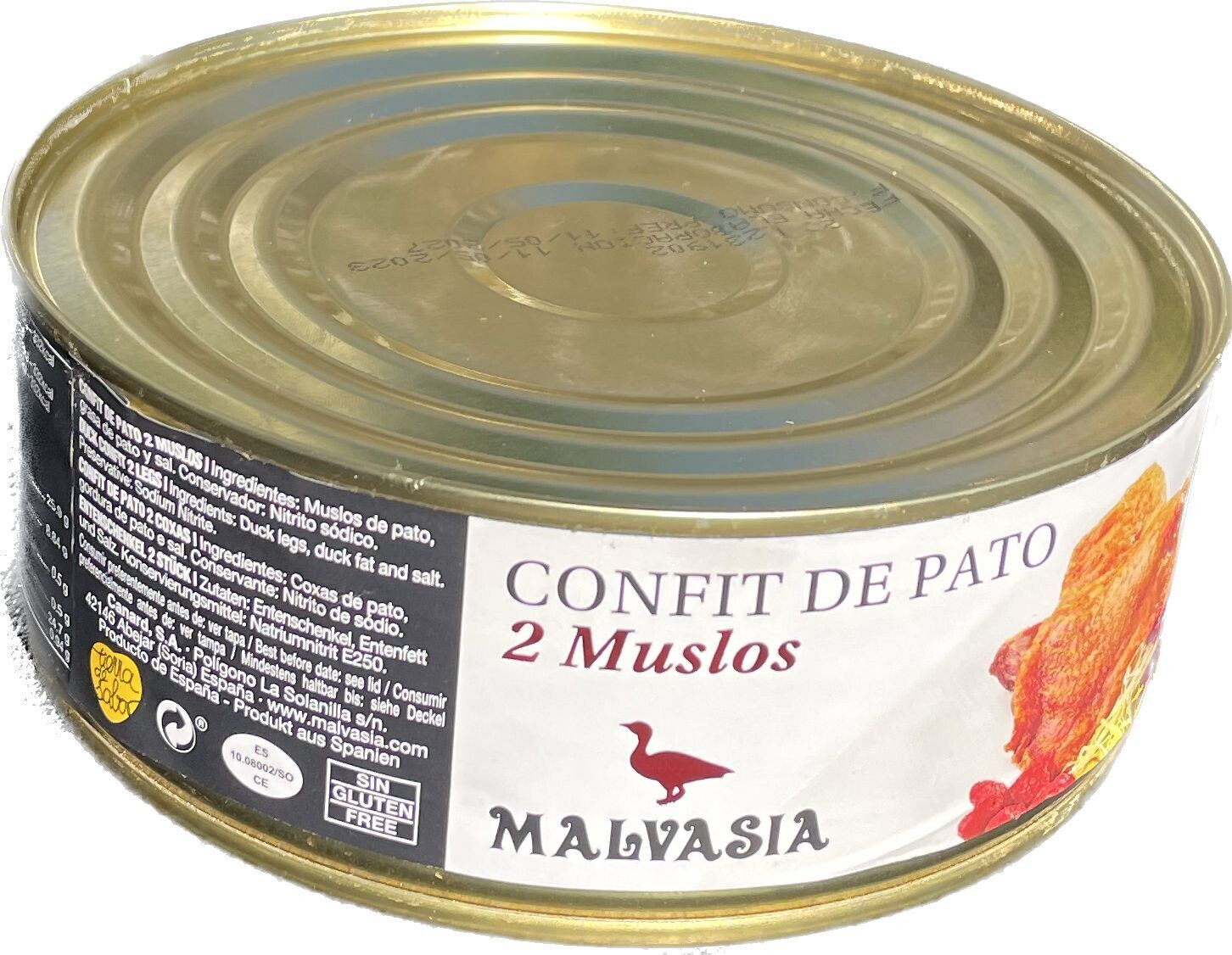 Confit de pato sin gluten  MALVASIA 800 g. 2 ud.
