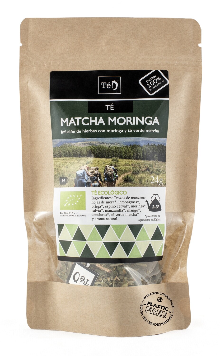 Té ecológico matcha moringa TÉ O 24 g.