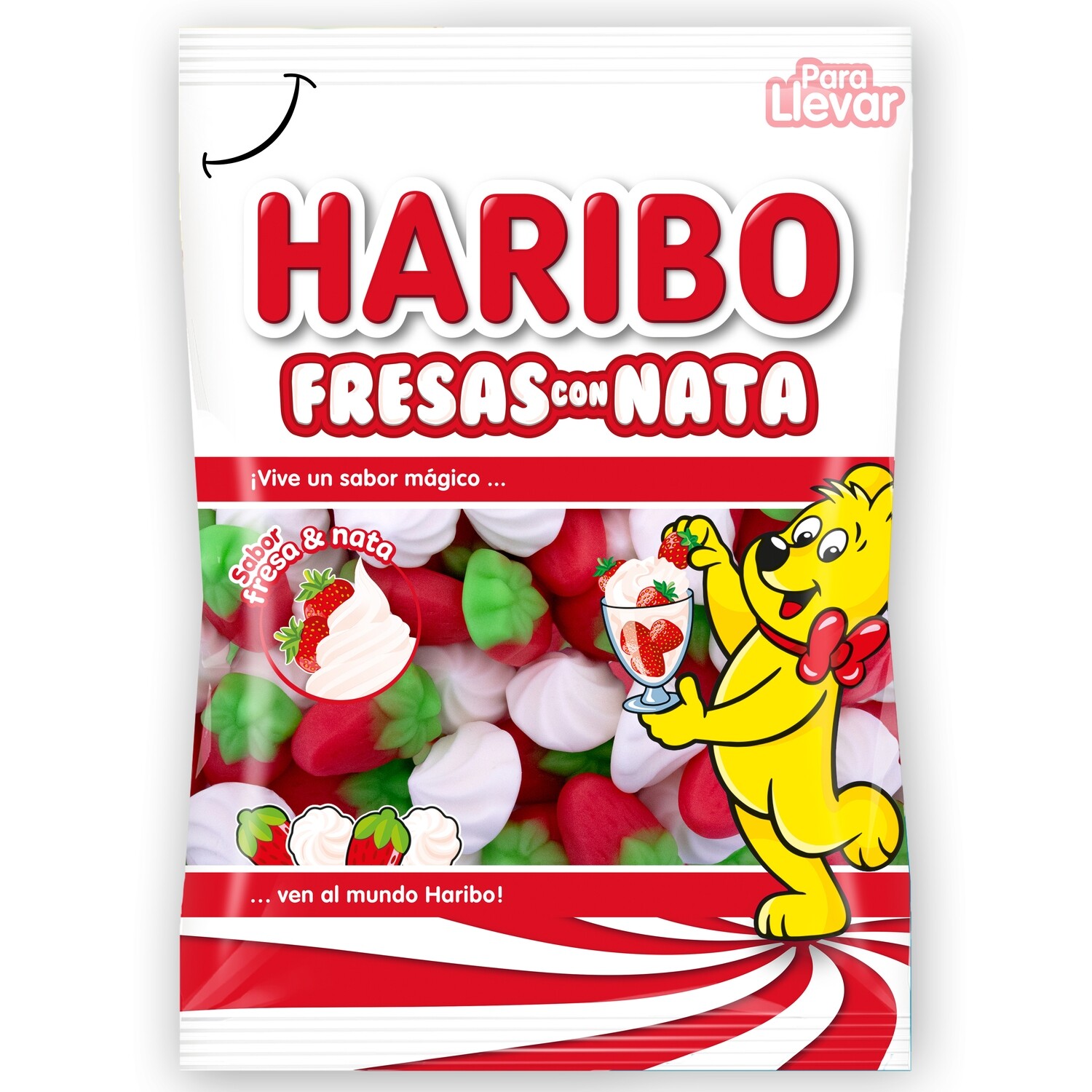 Fresas con nata HARIBO 100 g.