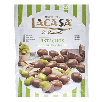 Pistacho recubierto con chocolate con leche LACASA 100 g.