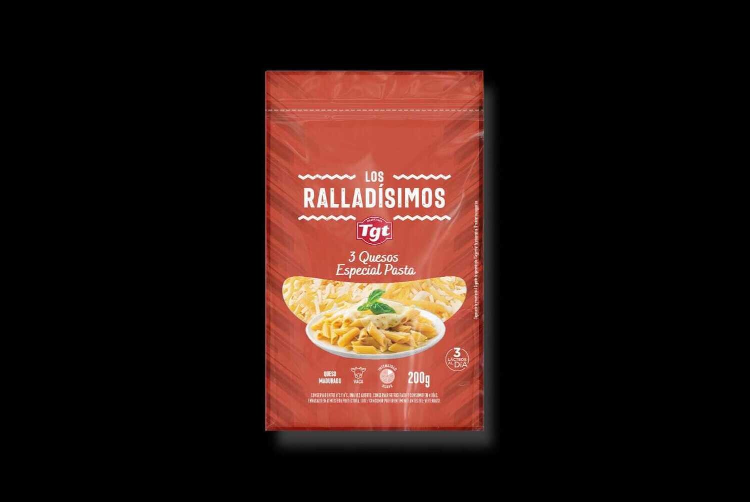 Queso rallado 3 quesos especial pasta T.G.T. 200 g.