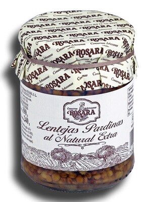 Lentejas pardinas al natural extra ROSARA 390 ml.