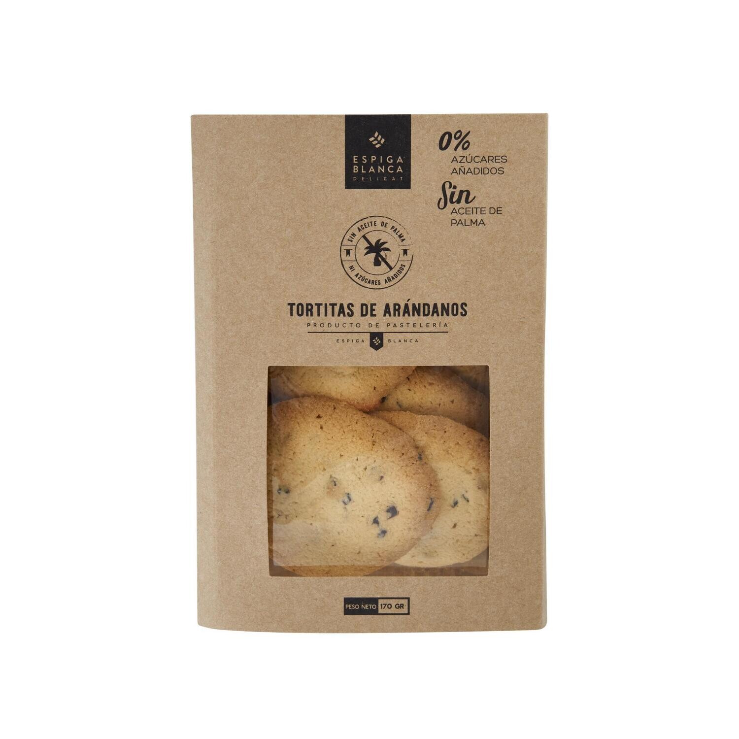 Tortitas de arándanos sin azúcar ESPIGA BLANCA 170 g.