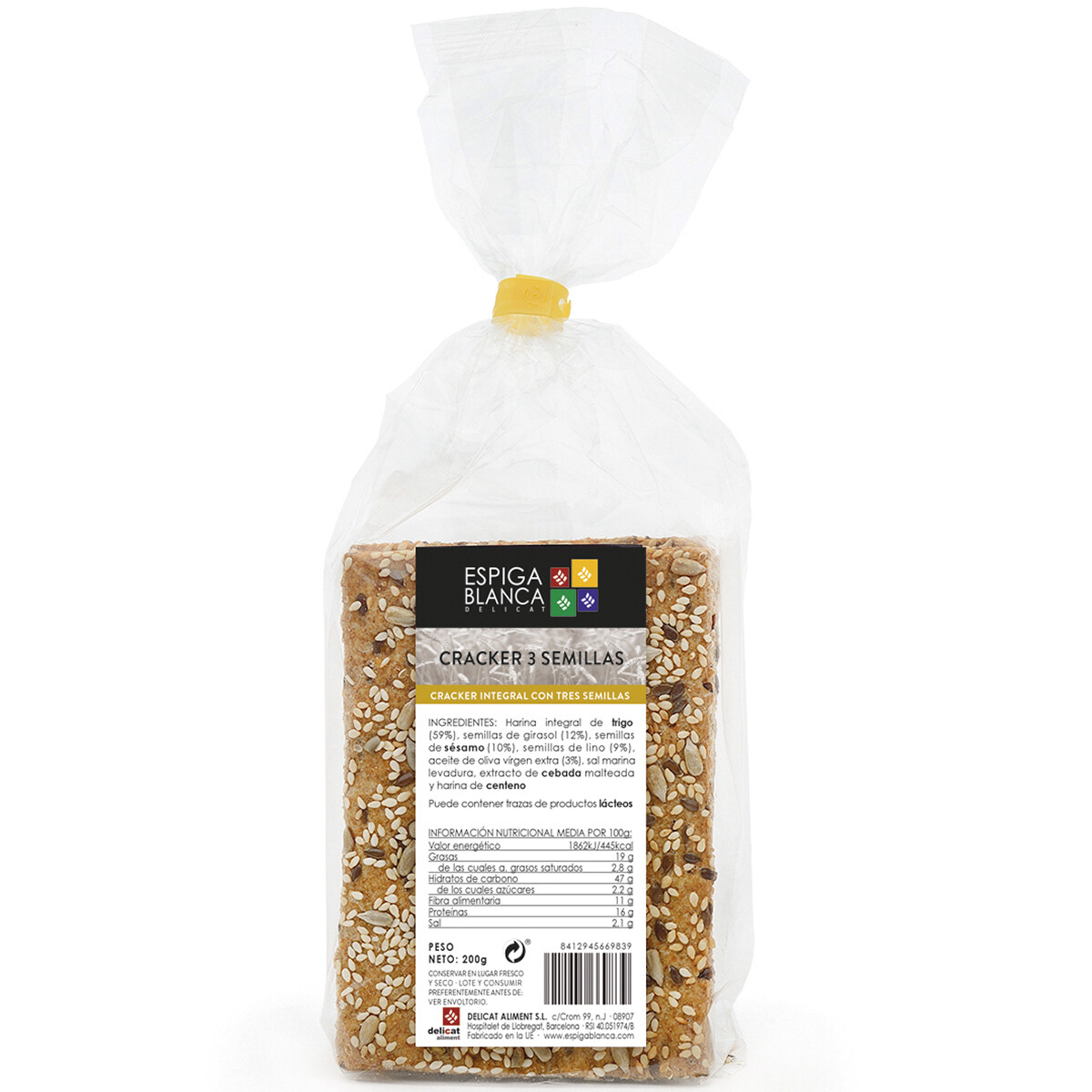 Cracker 3 semillas ESPIGA BLANCA 200 g.