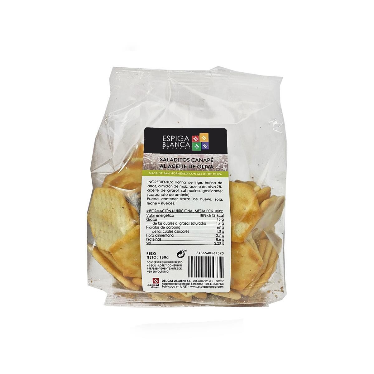 Saladitos canapé al aceite de oliva ESPIGA BLANCA 180 g.