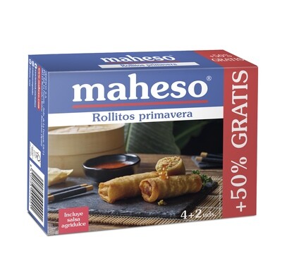 Rollitos de primavera congelados MAHESO 225 g. + 100 g. (4 + 2 uds)