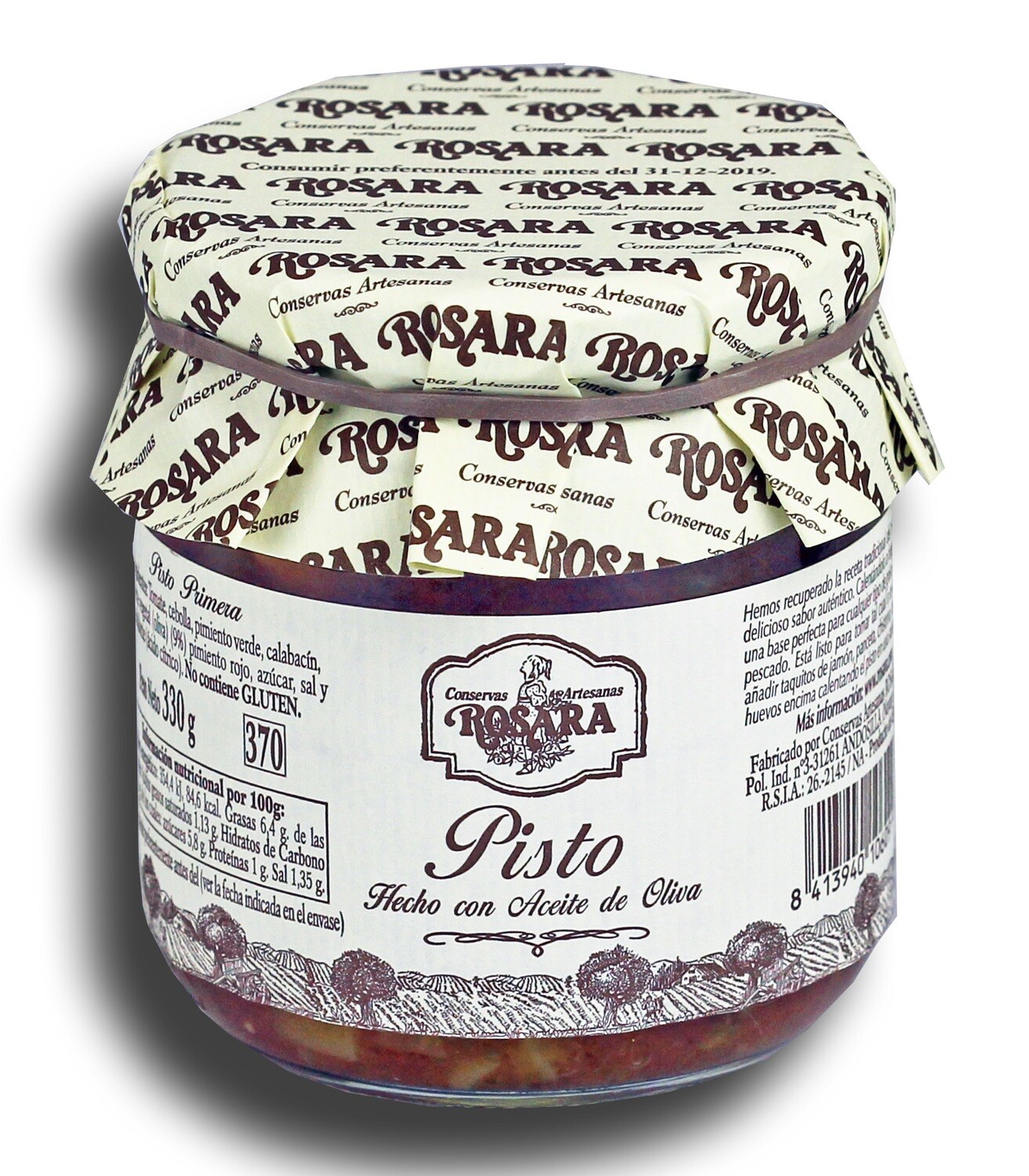 Pisto con aceite de oliva ROSARA 370 g.