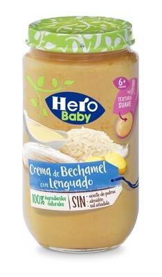 Potito crema de bechamel con lenguado HERO BABY 235 g.