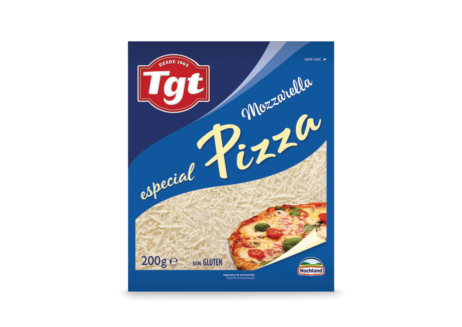 Queso rallado mozzarella especial pizza TGT 200 g.