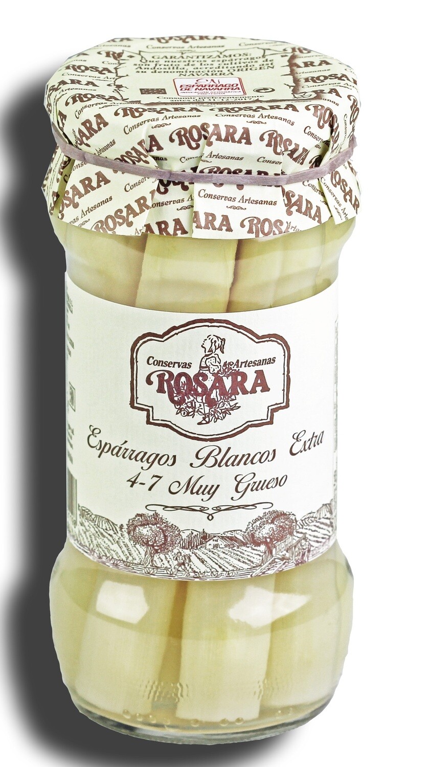 Espárragos blancos extra 4-7 muy grueso ROSARA 530 g.