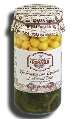 Garbanzos con espinacas extra CONSERVAS ROSARA 660 g.