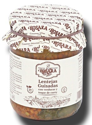 Lentejas guisadas con verduras y toque de curry ROSARA 400 g.