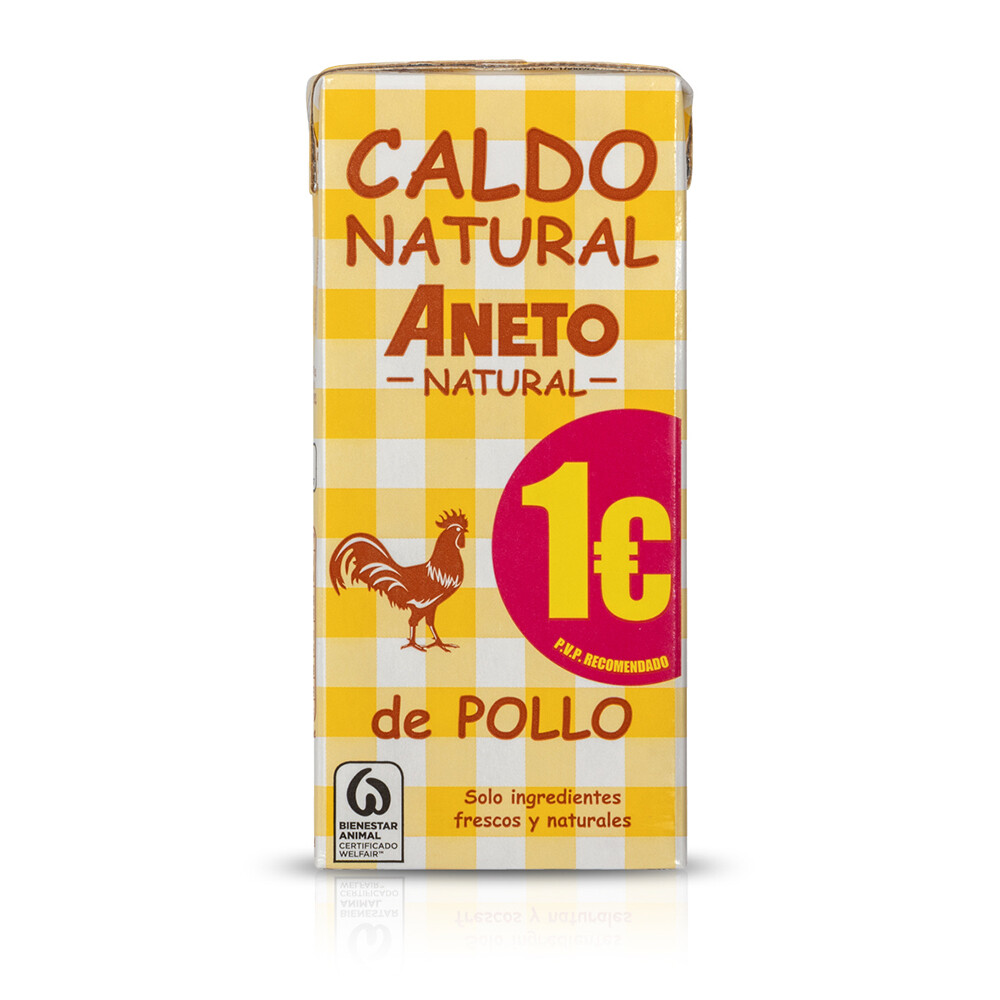 Caldo natural de pollo ANETO 330 ml.