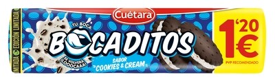 Bocaditos sabor cookies &amp; cream CUETARA 150 g.