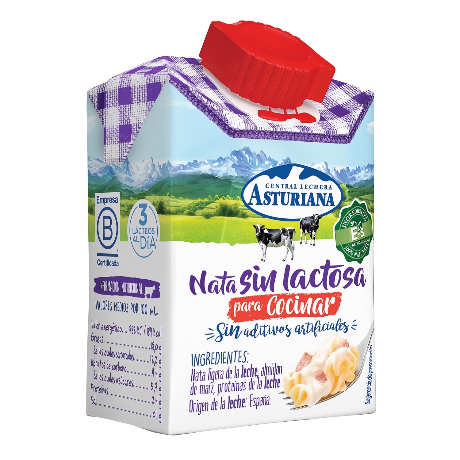 Nata sin lactosa para cocinar CENTRAL LECHERA ASTURIANA 200 ml.