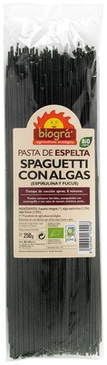 Espaguetis de espelta con algas BIOGRA 250 g.