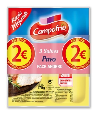 Salchicas de pavo estilo Frankfurt CAMPOFRÍO pack ahorro