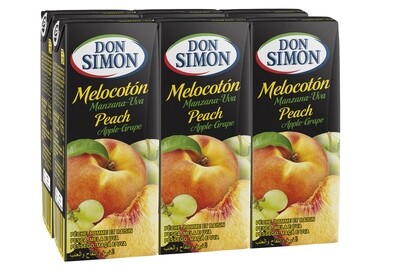 Zumo de melocotón, manzana y uva DON SIMON 6 x 200 ml.