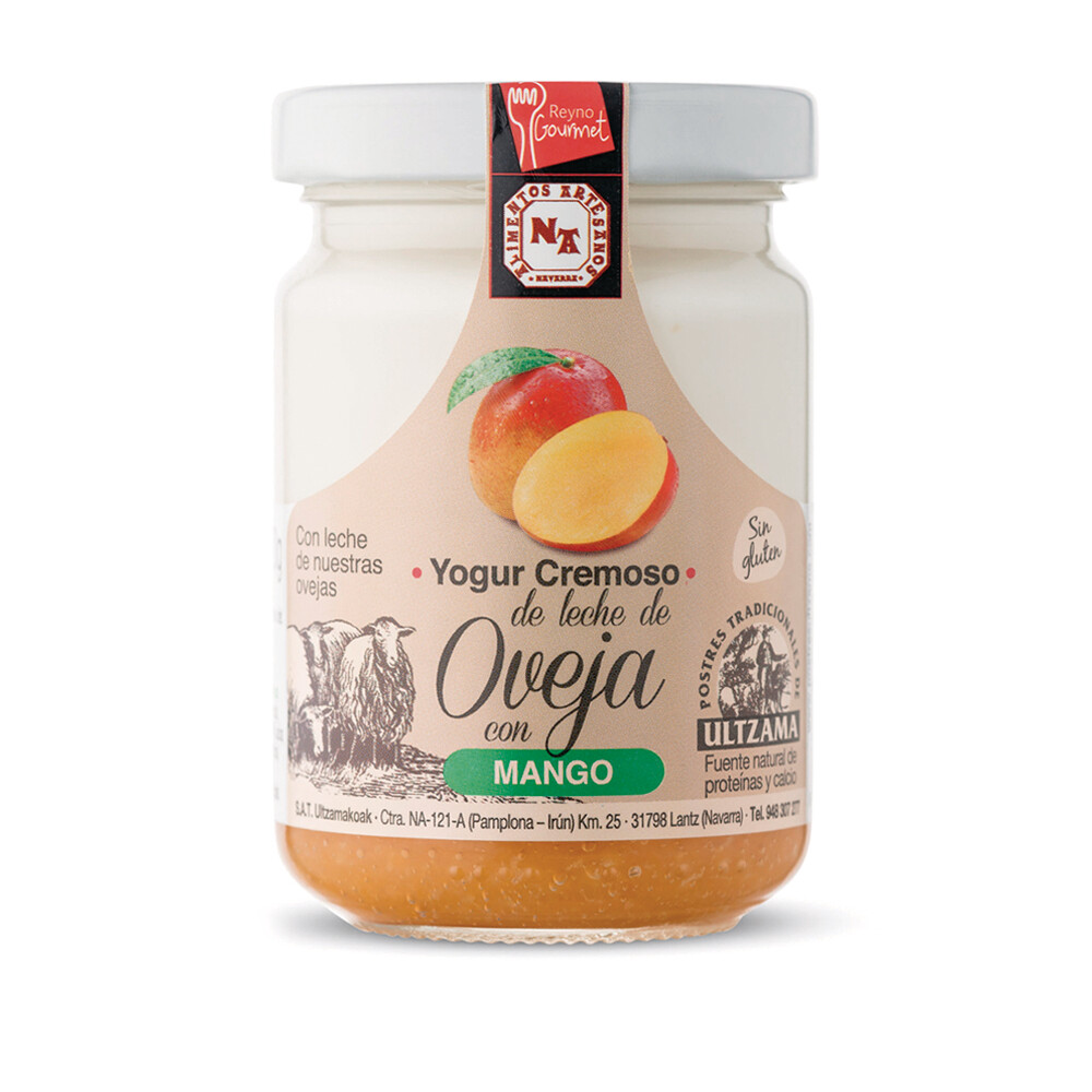 Yogur cremoso de leche de oveja con mango ULTZAMA 130 g.