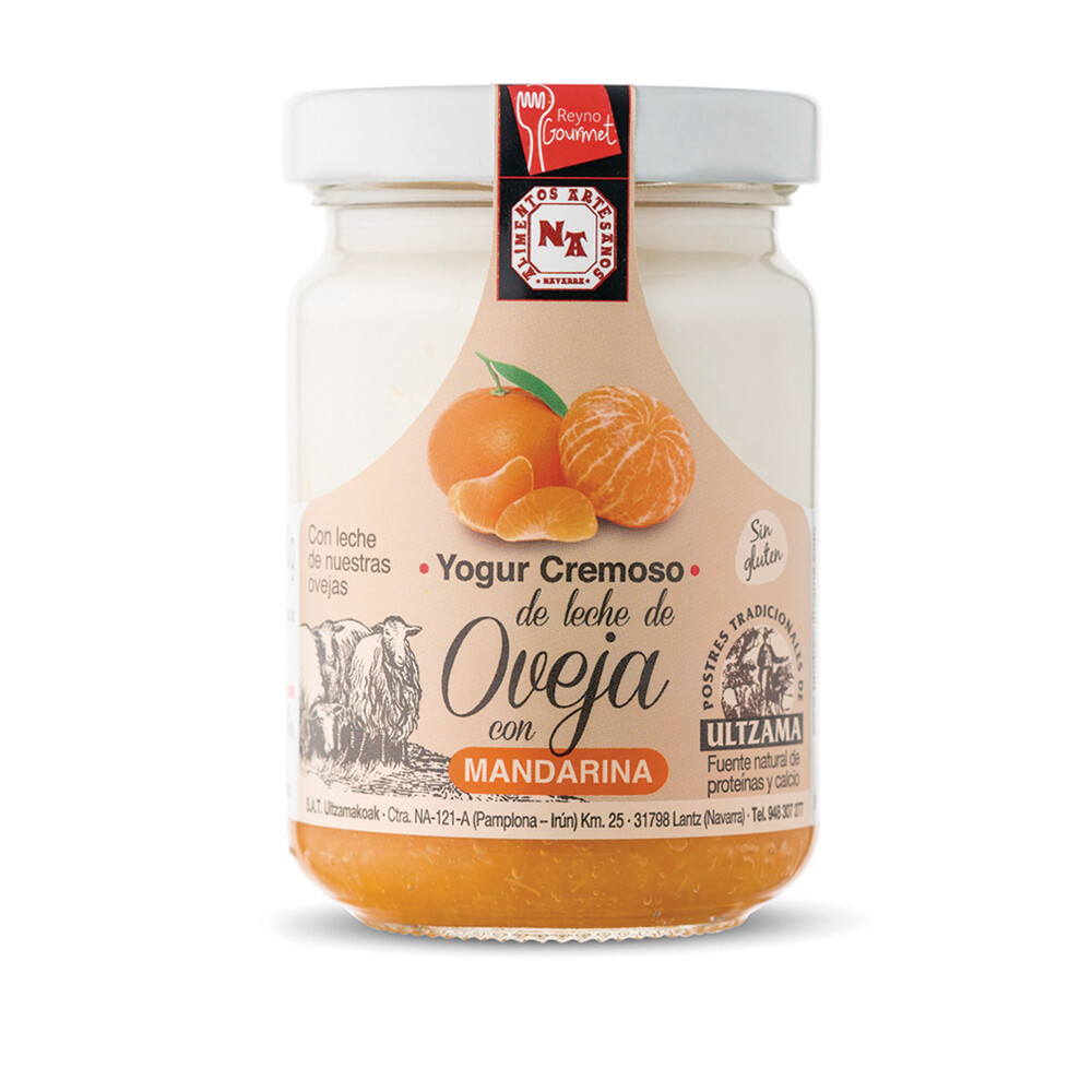 Yogur cremoso de leche de oveja con mandarina ULTZAMA 130 g.