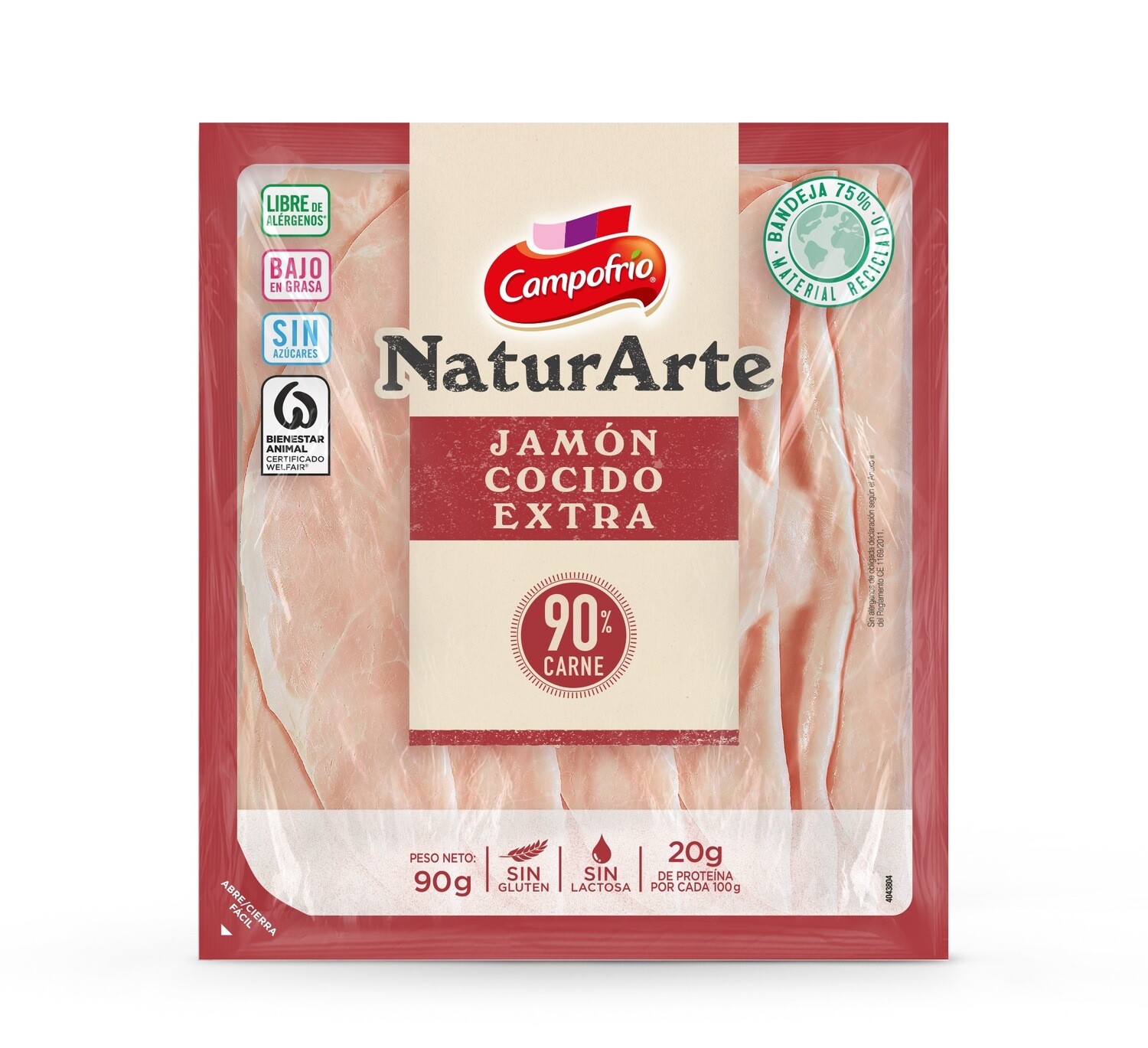 Jamón cocido extra CAMPOFRIO 90 g.