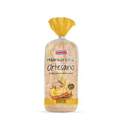 Pan de molde brioche con rebanada estilo artesano de BIMBO, 500 gramos.