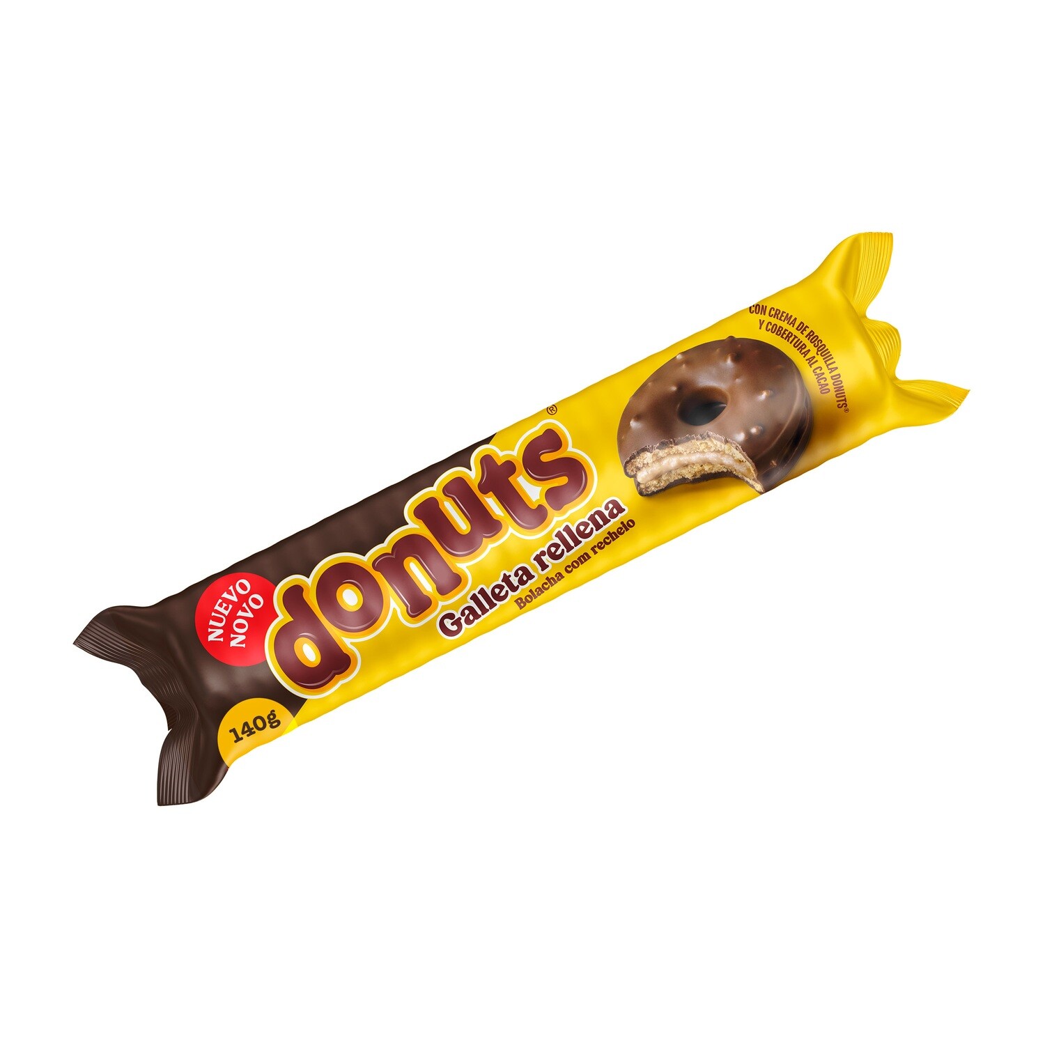 Galletas donuts rellenas con cobertura de chocolate BIMBO 9 uds. 140 g.