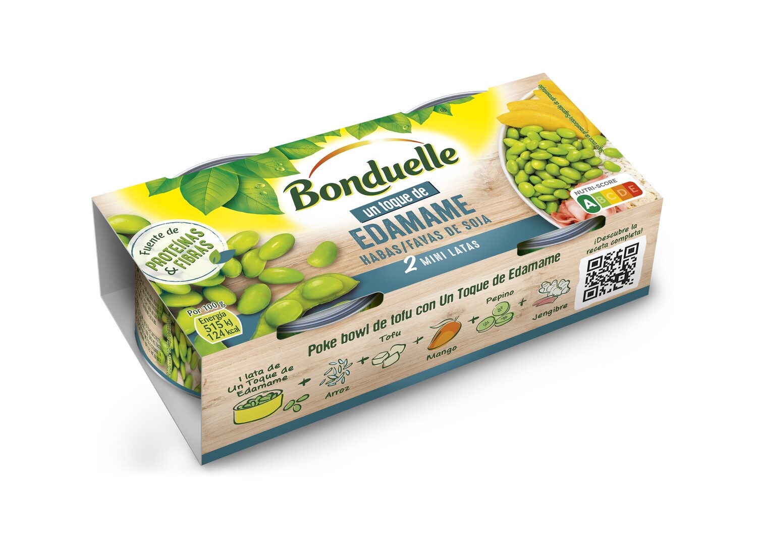 Habas de soja con edamame BONDUELLE 2 x 80 g.