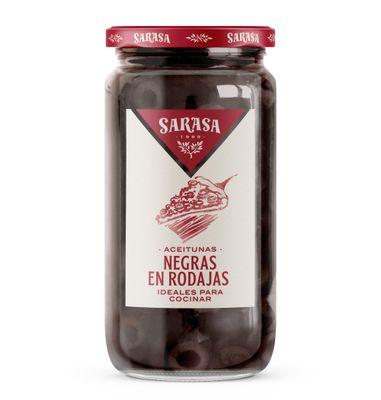 Aceitunas negras en rodajas SARASA 360 g.