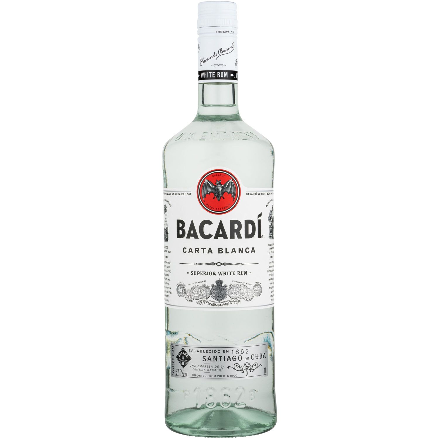 Ron carta blanca BACARDI 1 lt.