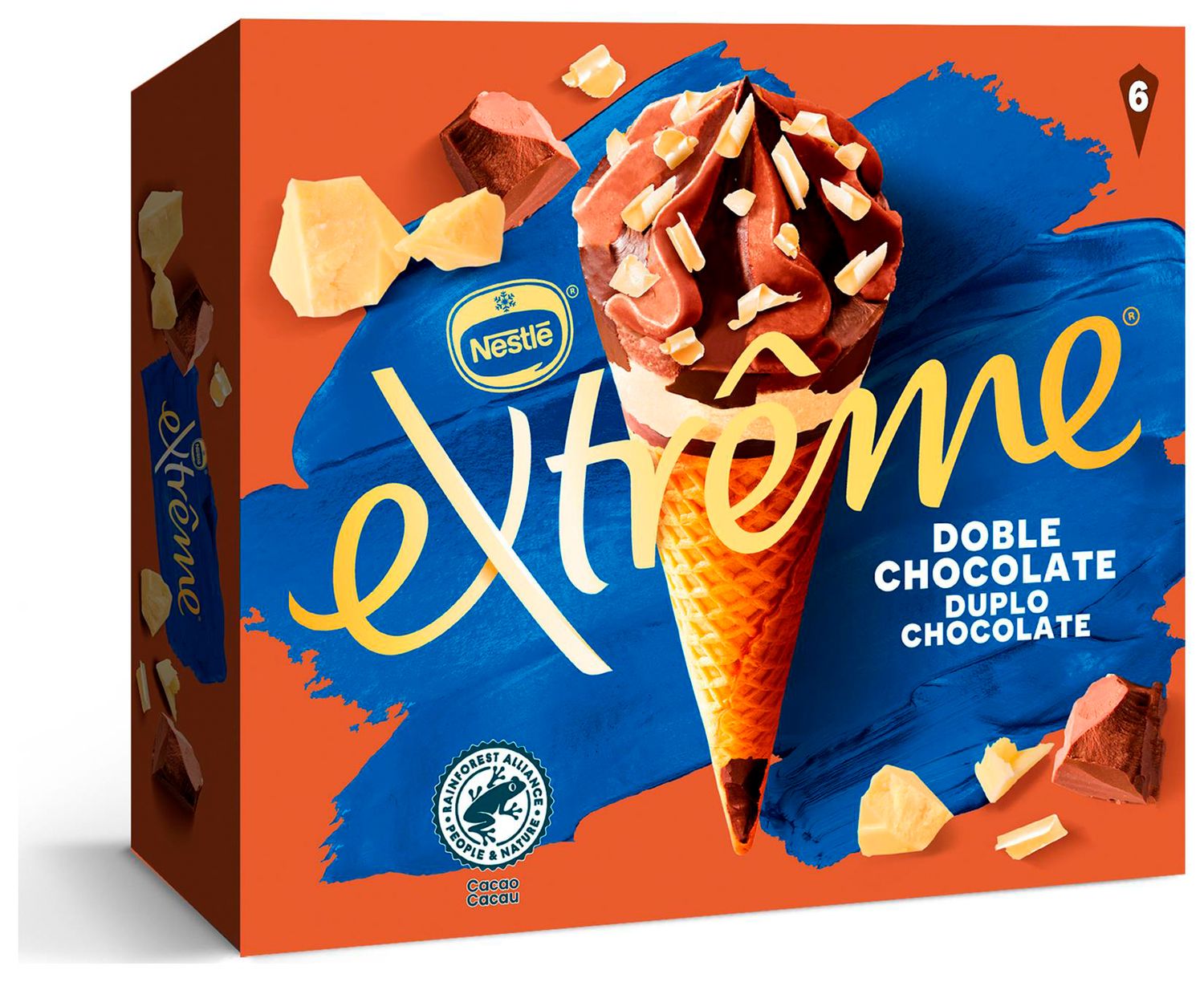 Cono helado doble chocolate extrême NESTLE 6 uds. 720 ml.