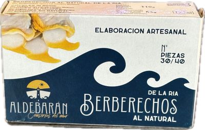 Berberechos al natural ALDEBARAN 30/40 piezas 110 g.