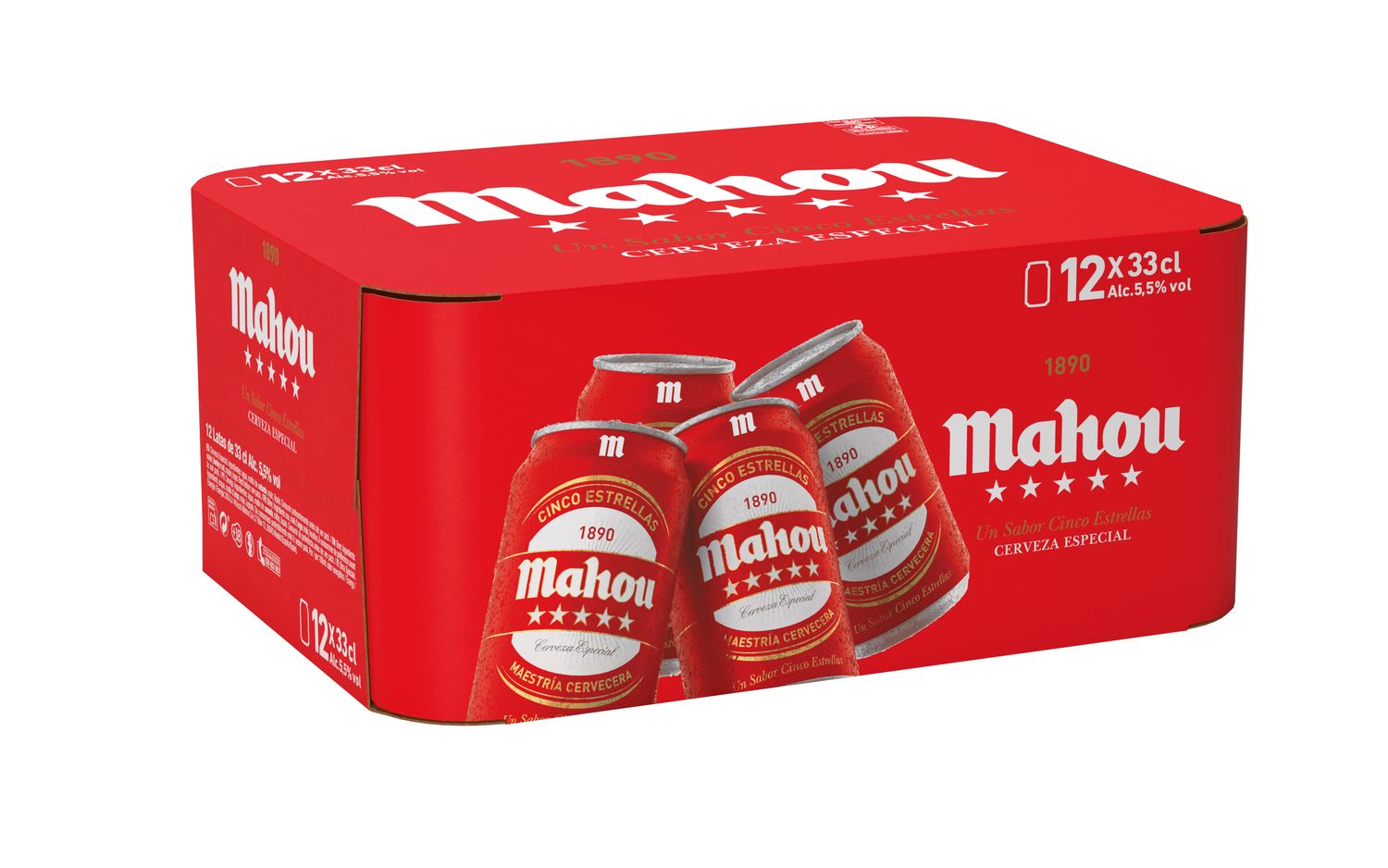 Lata 5 estrellas MAHOU pack 12x33 cl.