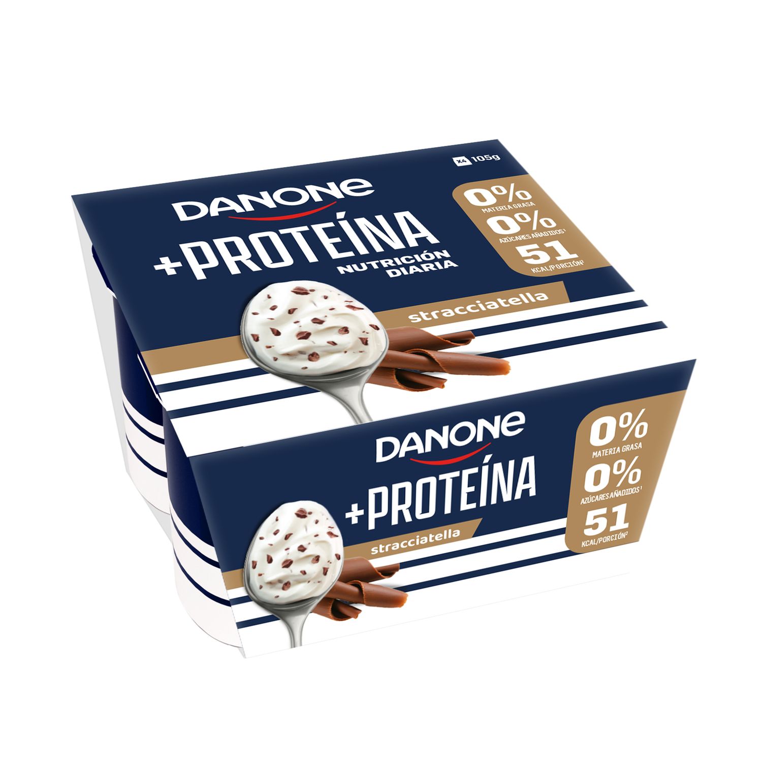 Yogur stracciatella 0% 0% + proteína DANONE 4 x 100 g.
