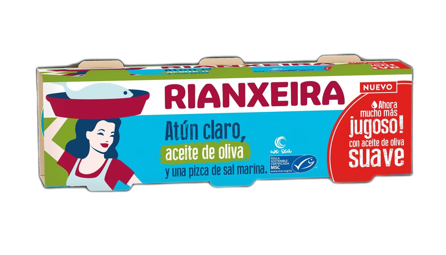 Atún claro en aceite de oliva RIANXEIRA 3 x 70 g.