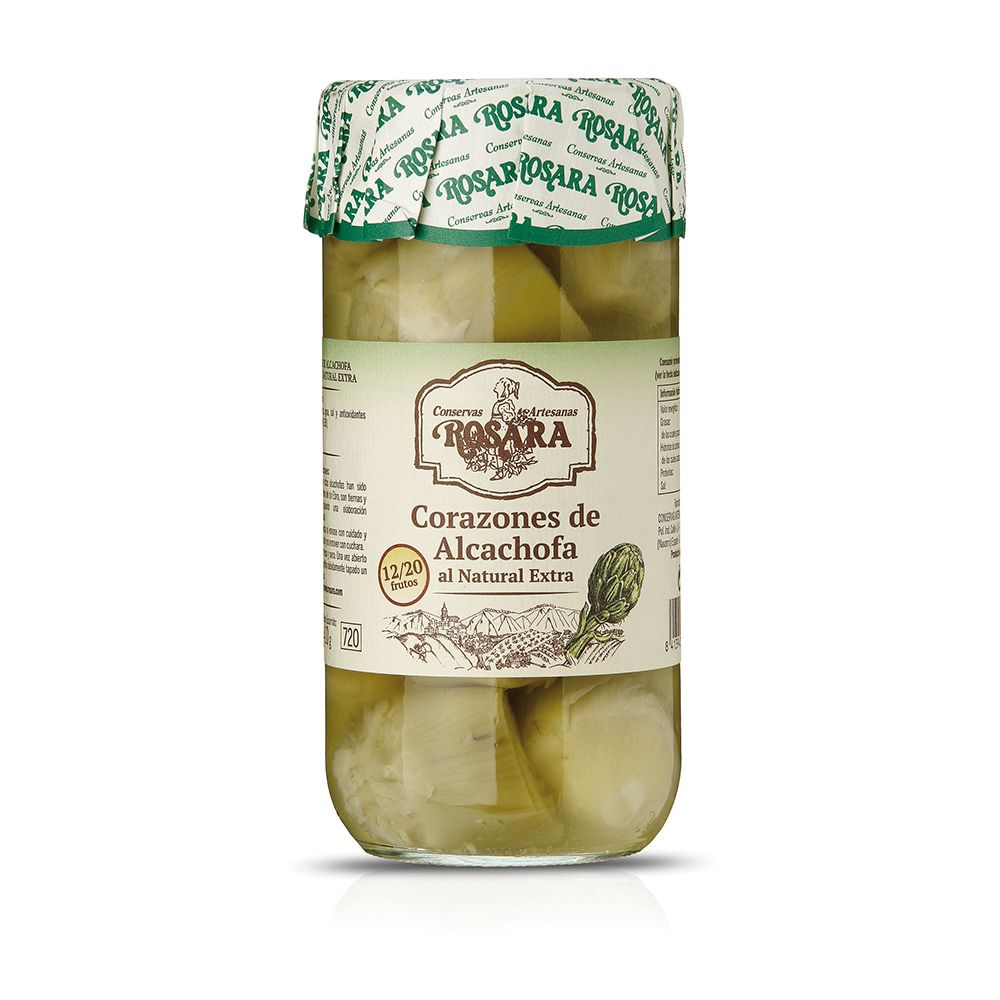 Corazones de alcachofa enteros ROSARA 660 g.