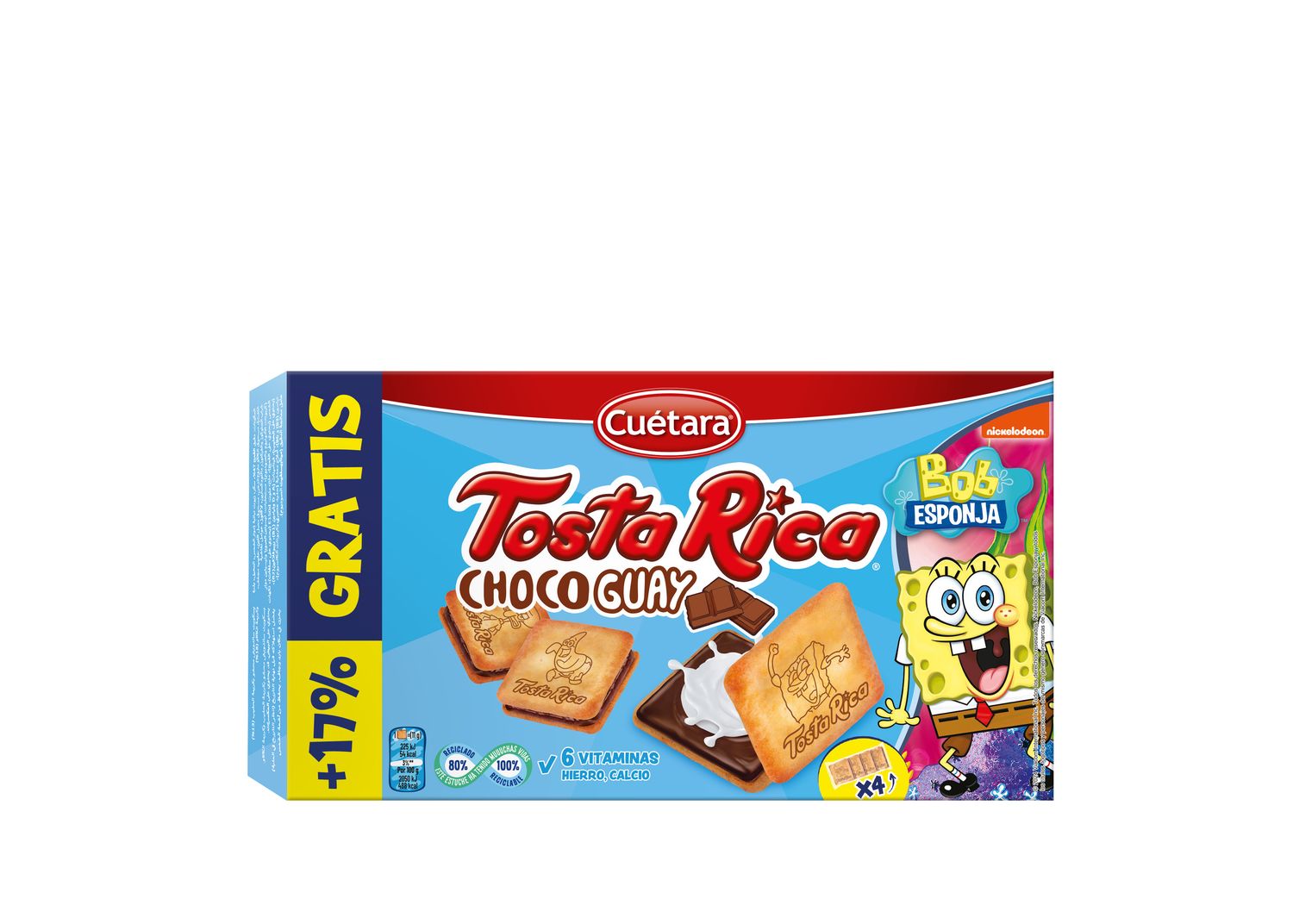 Galletas tosta rica choco guay CUÉTARA 168 g.