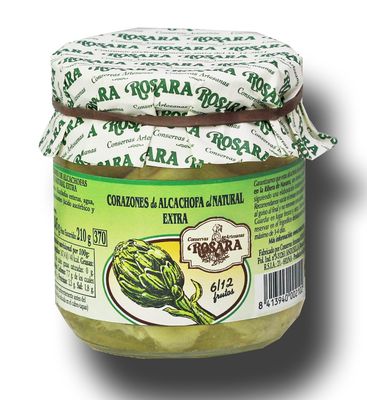 Corazones de alcachofa al natural ROSARA 345 g.