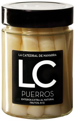 Puerros enteros extra LA CATEDRAL DE NAVARRA 8-13 pzas., 335 g.
