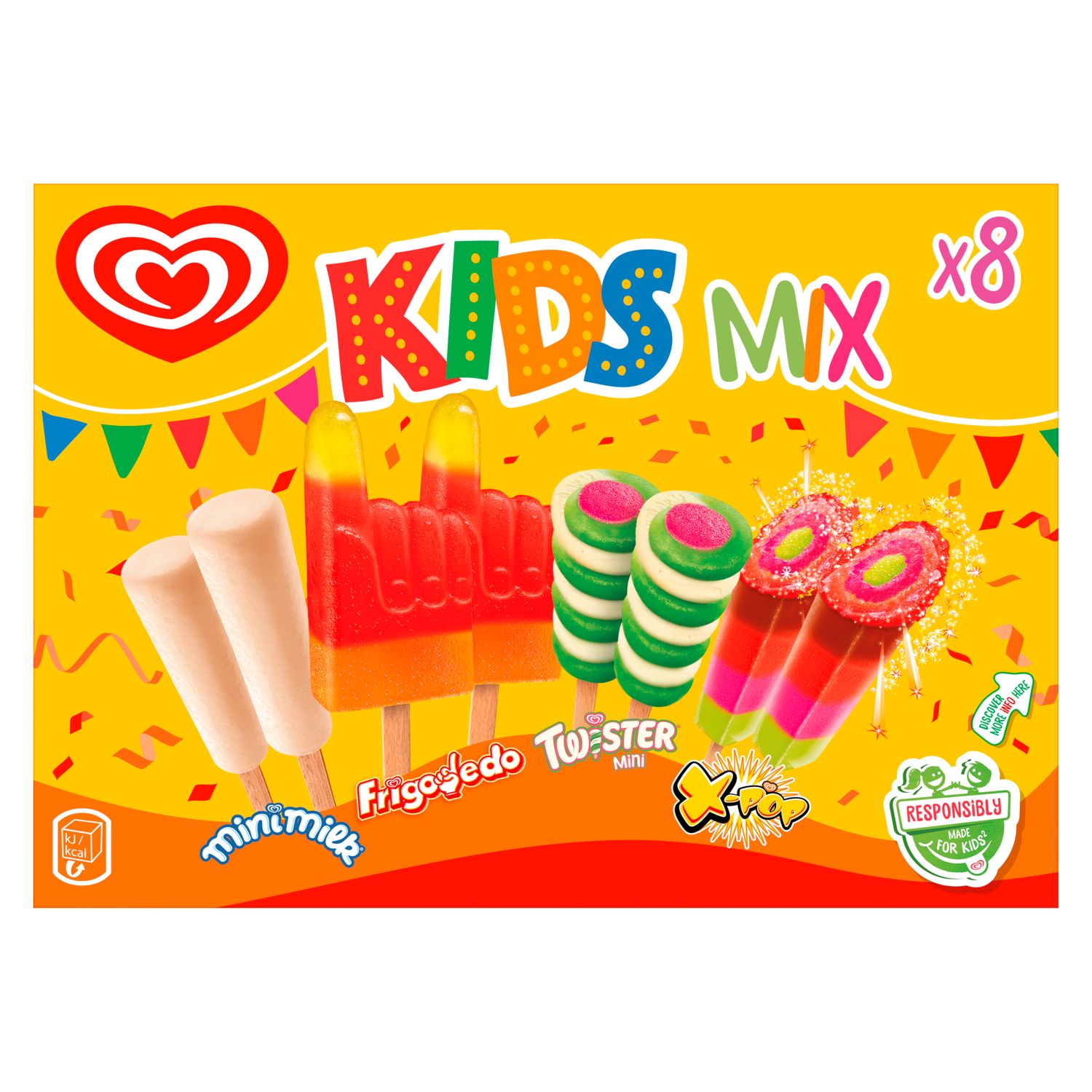 Helados wall kids mix FRIGO x 8 398 ml.
