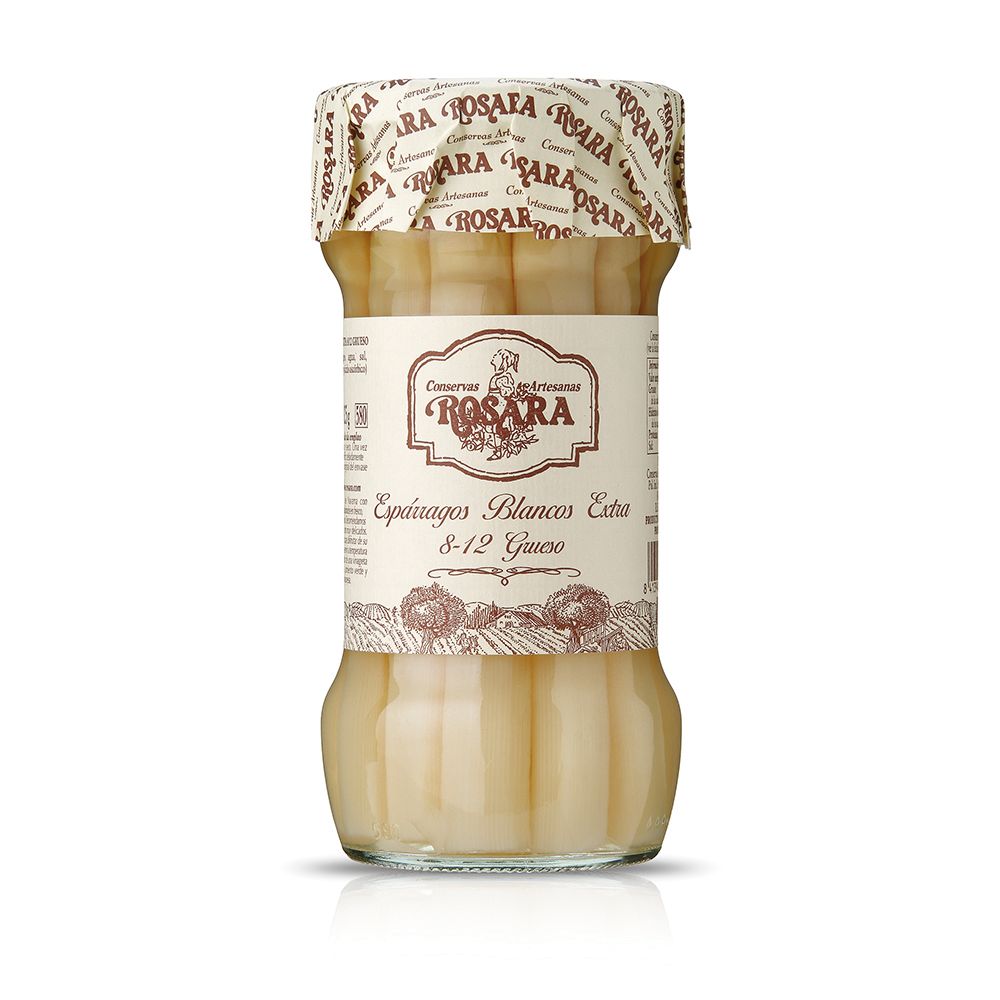 Espárragos blancos extra 8-12 grueso ROSARA 530 g.