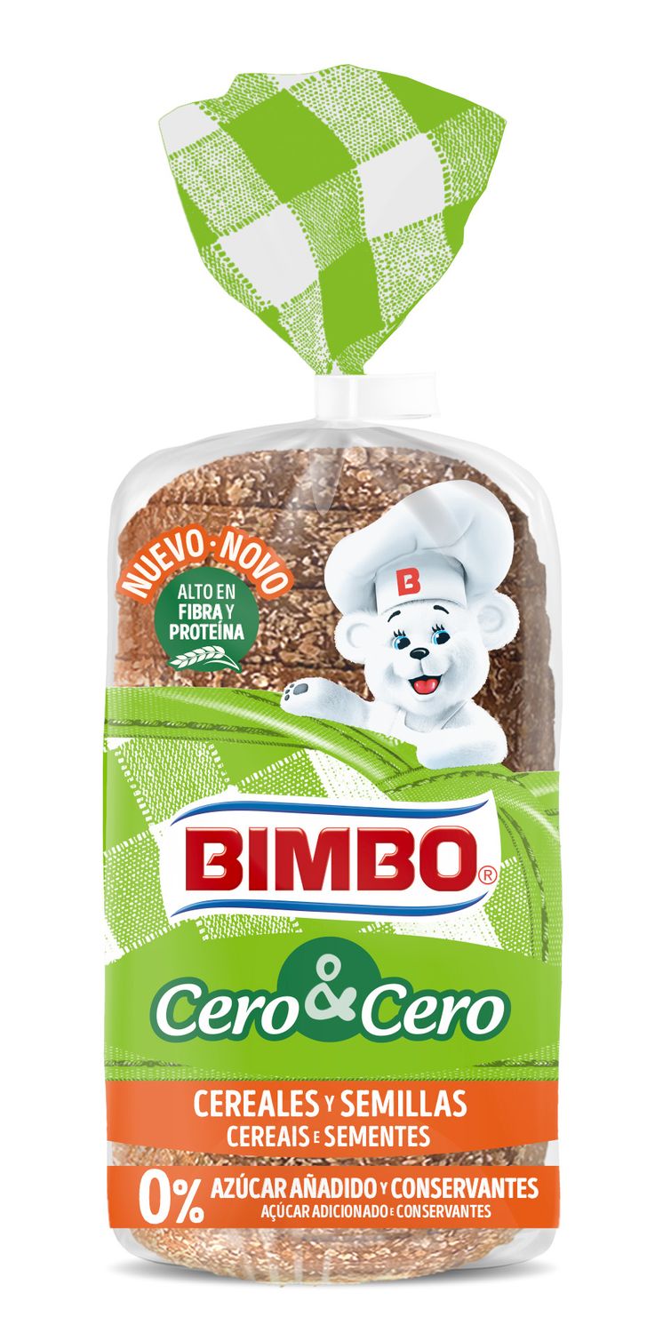 Pan de molde cereales cero&amp;cero BIMBO 360 g.