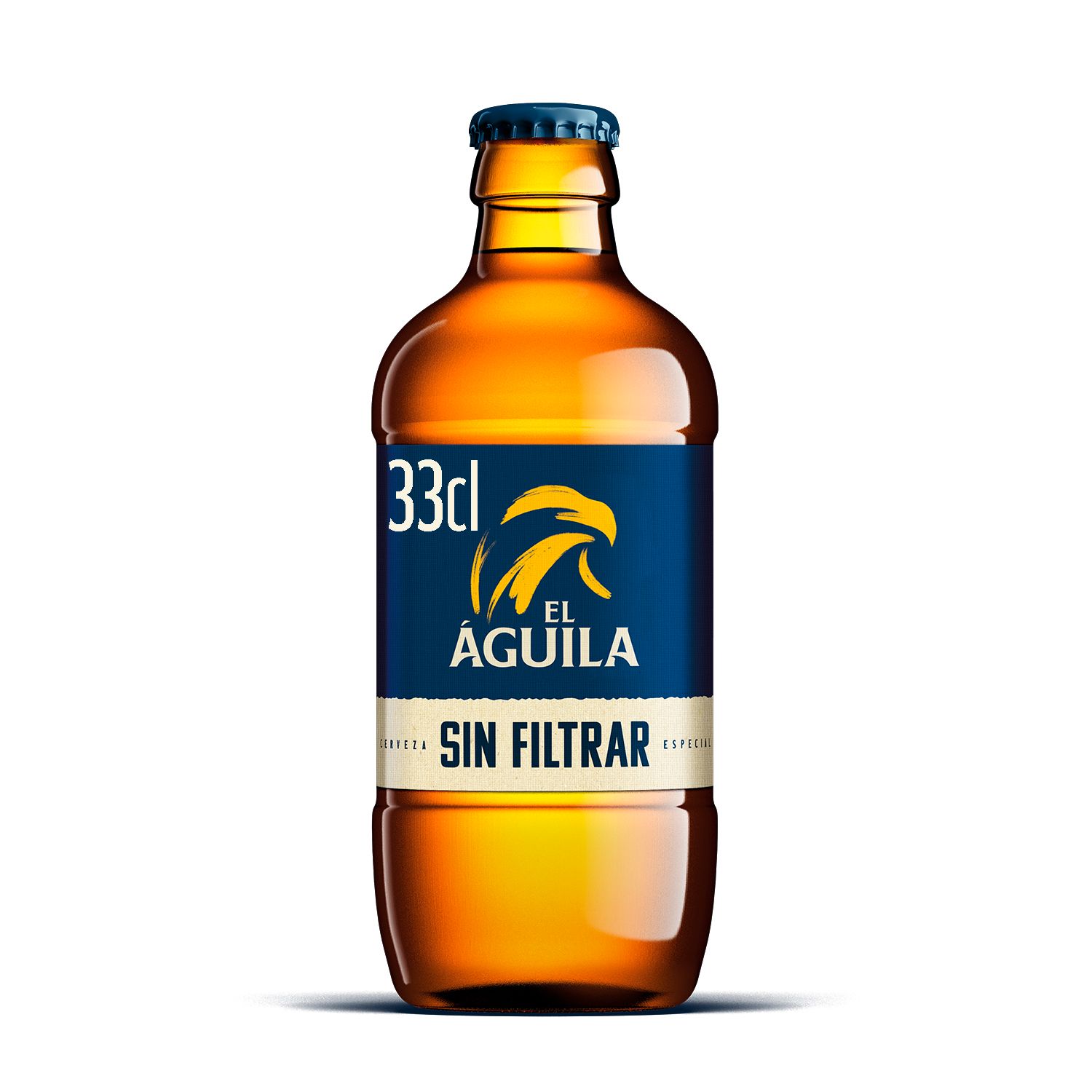 Cerveza lager sin filtrar EL AGUILA 330 ml.