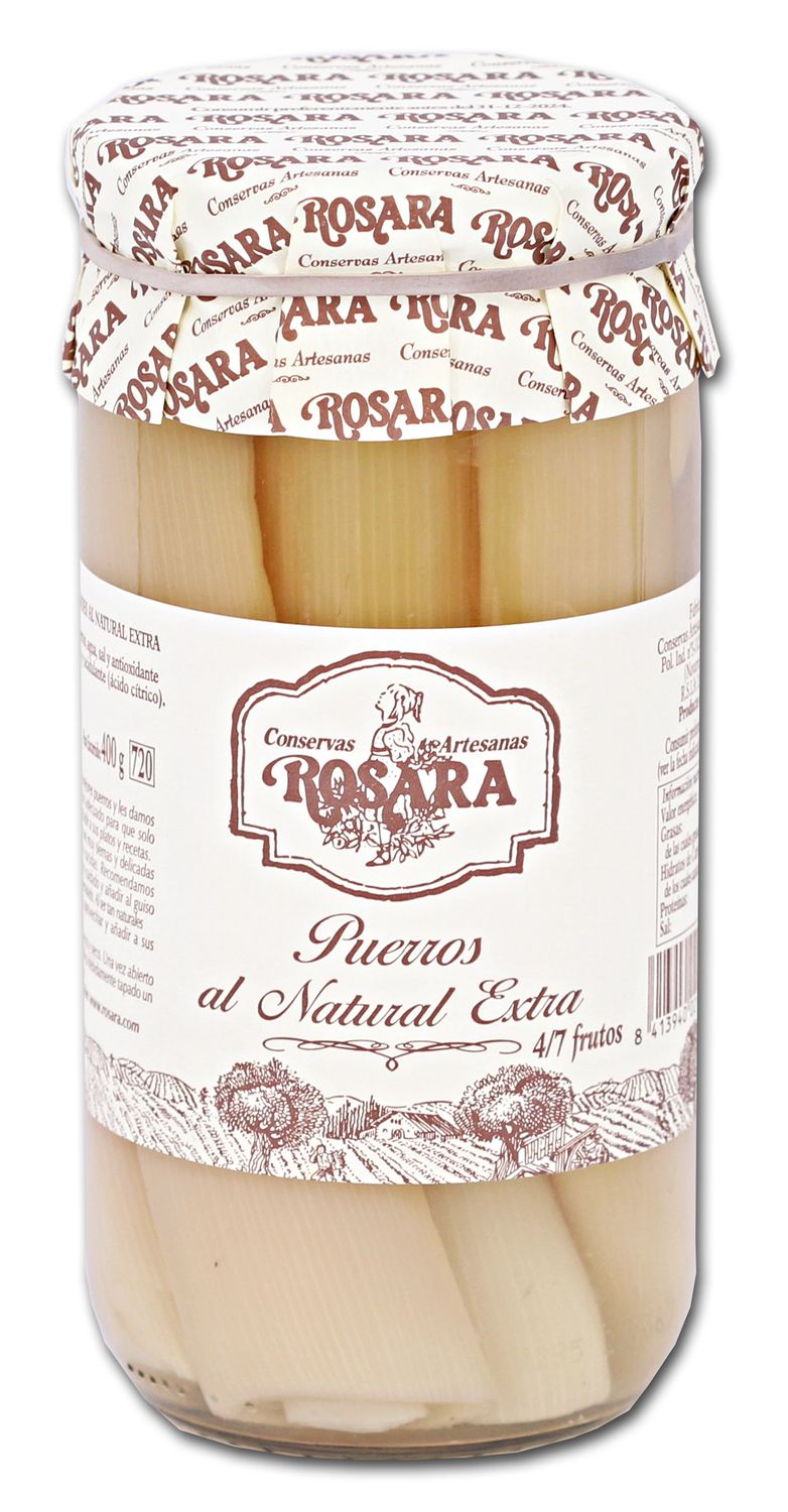 Puerros al natural extra CONSERVAS ROSARA 660 g.