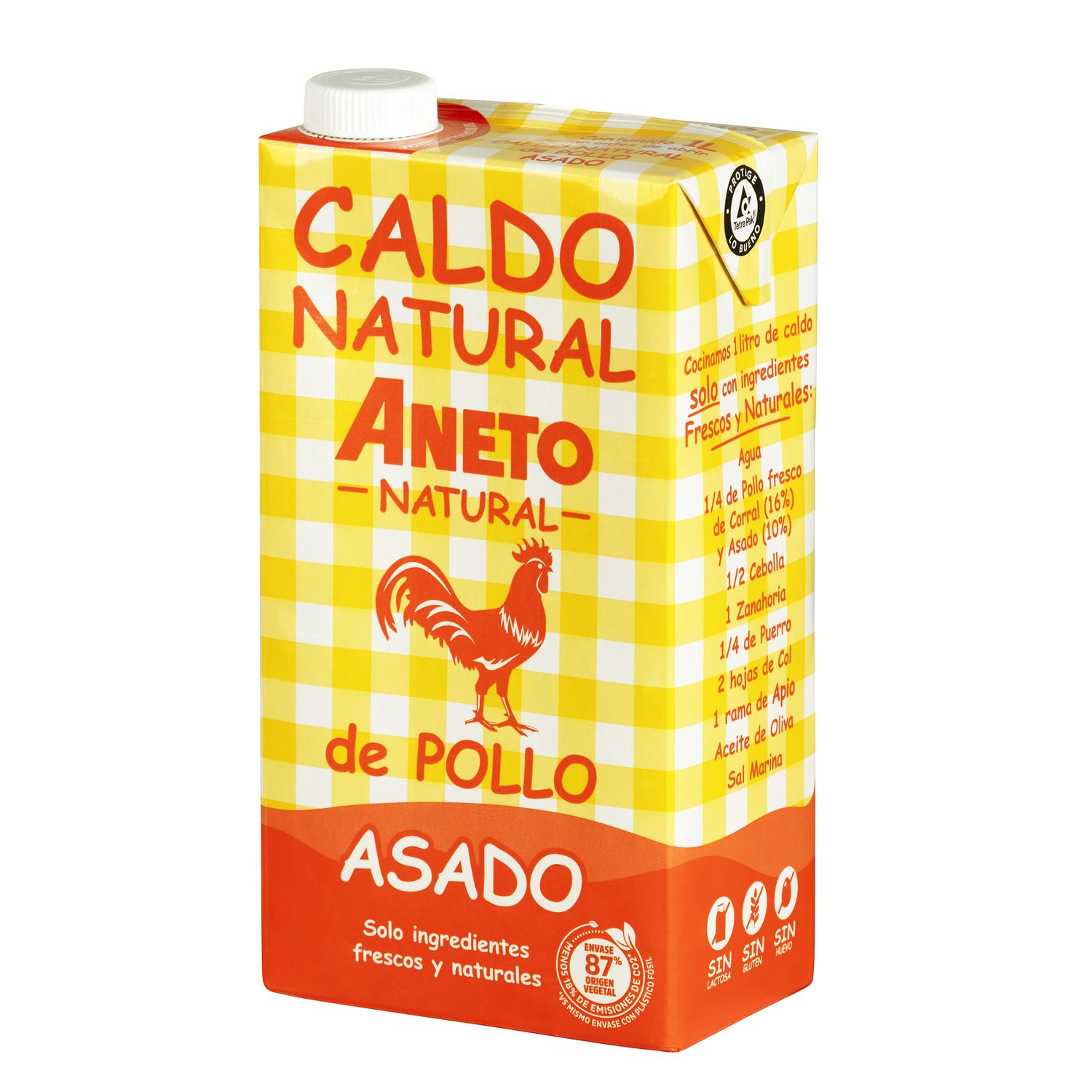 Caldo natural de pollo asado ANETO 1 lt.
